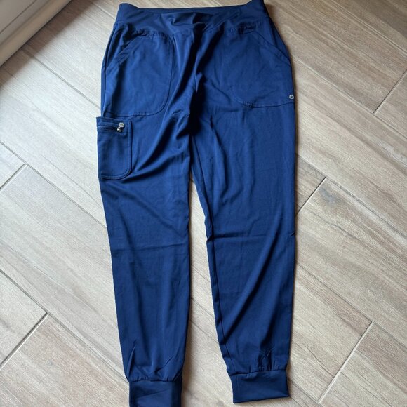 Navy Tapered Leg Scrub Pants – Beyond Scrubs – Women’s Tall Large - Picture 2 of 9